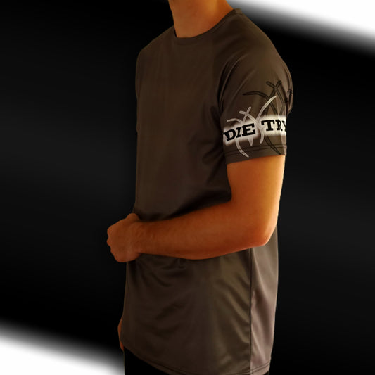 Die Trying Sleeve - Minimal Gym Shirt - Fit Focal - Short Sleeve Gym Shirt